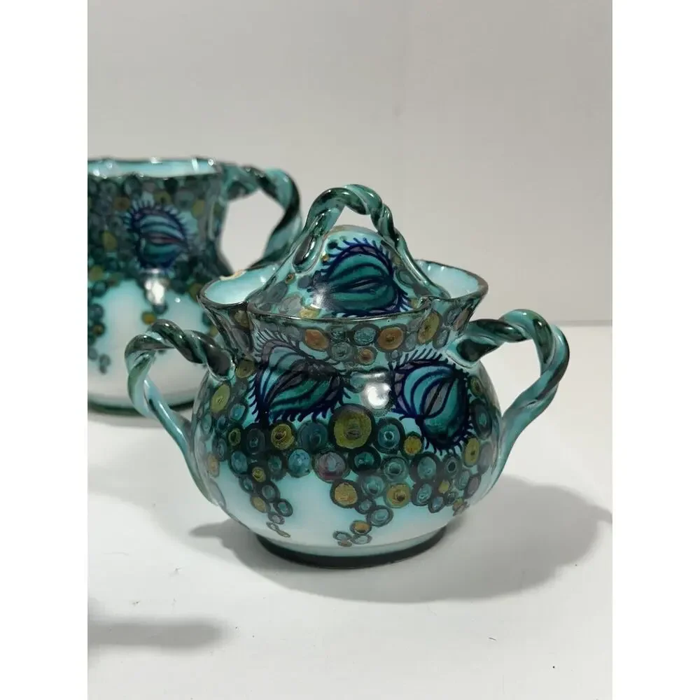 Paolo Zoli Signed Faenza 1920s 17Pc Tea Set Pitcher Teapot Sugar Cream Cups RARE